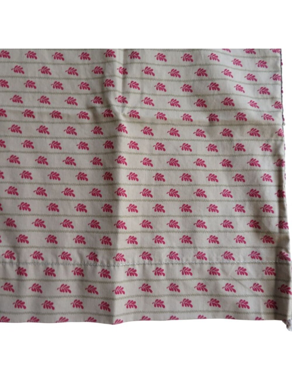 Martha Stewart Everyday Standard/Queen Pillowcase 1 Beige Red Leaf Vintage USA